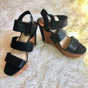 Vince Camuto Wedge Sandals, Black - Size 8